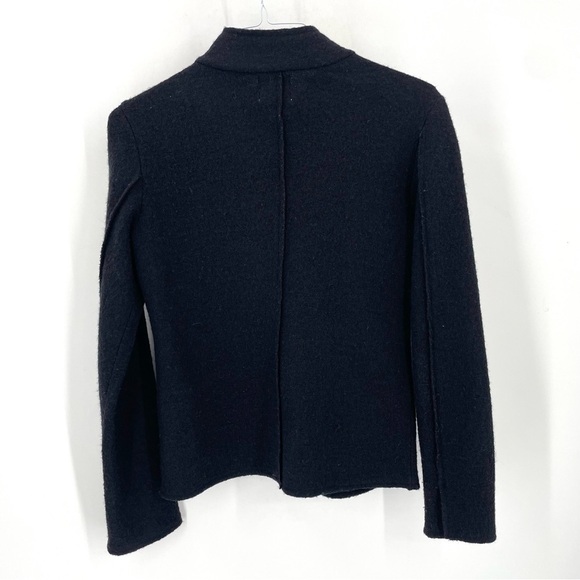 ANTHROPOLOGIE HRW Black Wool Button Front Old Military Style Fitted Jacket Coat - Picture 5 of 8